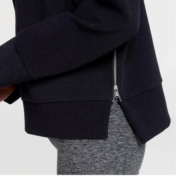 CALIA Women's Elevate Ottoman Side Zip Sweatshirt | Pure Black Heather | S - Picture 5 of 10